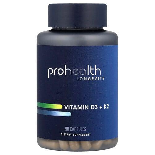 Prohealth Longevity Vitamin D3 K2 90 Capsules