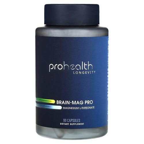 Prohealth Longevity Brain Mag Pro Magnesium L Threonate 90 Capsules 48 Mg Per Capsule