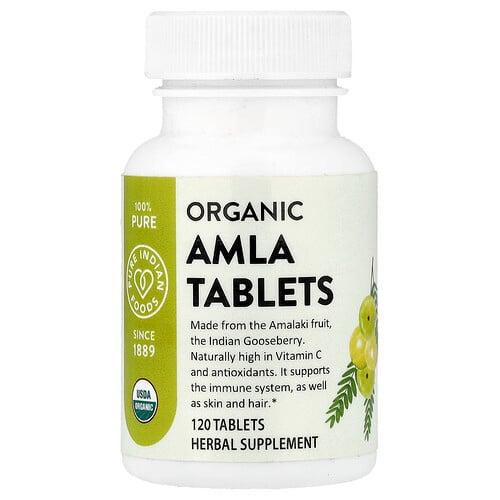 Pure Indian Foods Organic Amla Tablets 120 Tablets 400 Mg Per Tablet product image