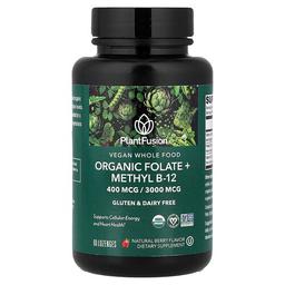 Plantfusion Vegan Whole Food Organic Folate Methyl B12 Natural Berry 60 Lozenges