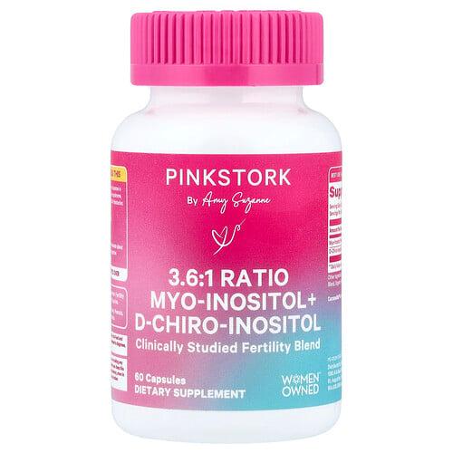 Pink Stork 3 6 1 Ratio Myo Inositol D Chiro Inositol 60 Capsules
