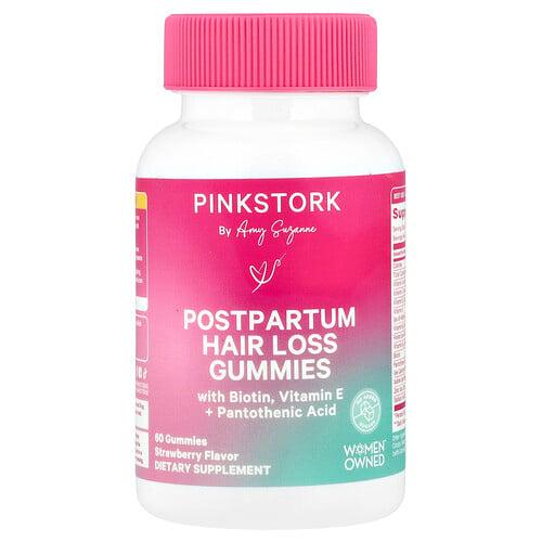 Pink Stork Postpartum Hair Loss Gummies Strawberry 60 Gummies