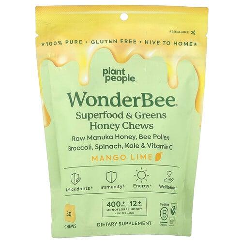 Plant People Wonderbee Superfood Greens Honey Chews Mango Lime 30 Chews product image