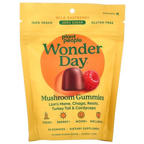 Plant People Wonderday Mushroom Gummies Wild Raspberry 60 Gummies