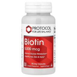 Protocol For Life Balance Biotin 5 000 Mcg 90 Veg Capsules