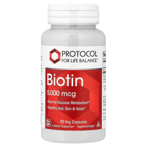 Protocol For Life Balance Biotin 5 000 Mcg 90 Veg Capsules product image