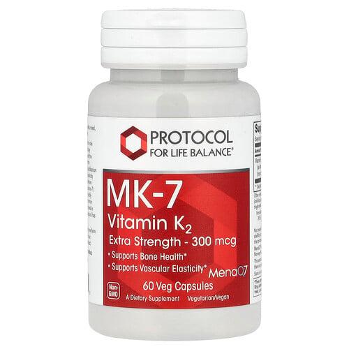 Protocol For Life Balance Mk 7 Vitamin K2 300 Mcg 60 Veg Capsules