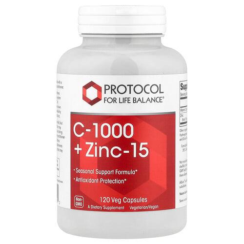 Protocol For Life Balance C 1000 Zinc 15 120 Veg Capsules