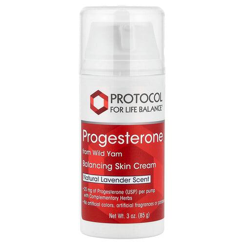 Protocol For Life Balance Progesterone From Wild Yam Balancing Skin Cream Natural Lavender 3 Oz 85 G