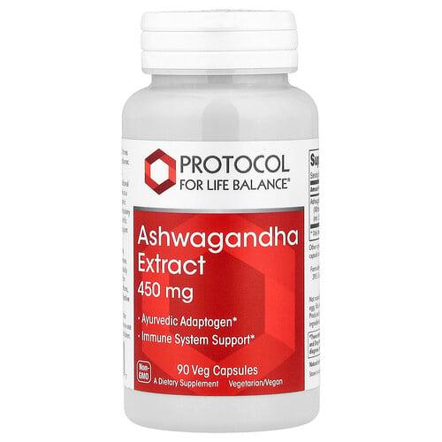 Protocol For Life Balance Ashwagandha Extract 450 Mg 90 Veg Capsules