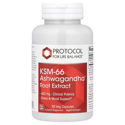 Protocol For Life Balance Ksm 66 Ashwagandha Root Extract 600 Mg 90 Veg Capsules