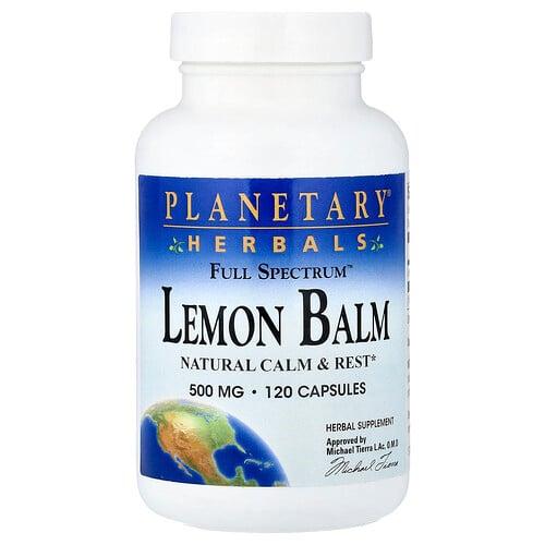 Planetary Herbals Full Spectrum Lemon Balm 500 Mg 120 Capsules
