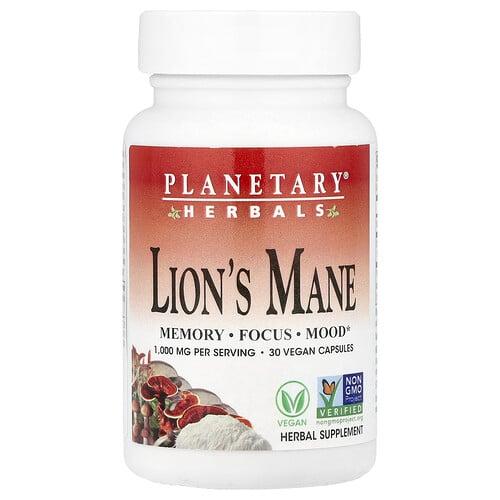 Planetary Herbals Lion S Mane 30 Vegan Capsules 500 Mg Per Capsule