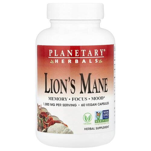 Planetary Herbals Lion S Mane 60 Vegan Capsules 500 Mg Per Capsule