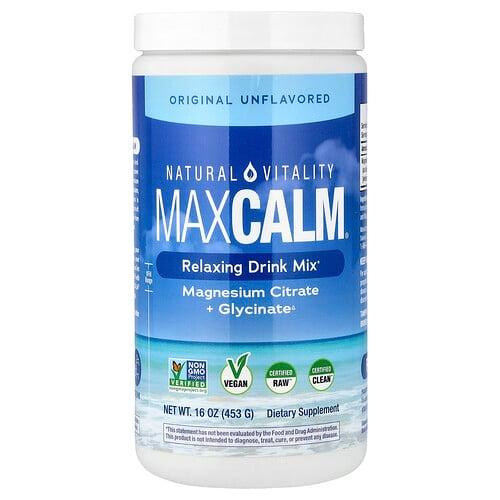 Natural Vitality Maxcalm Relaxing Drink Mix Unflavored 16 Oz 453 G