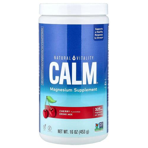 Natural Vitality Calm Magnesium Supplement Cherry 16 Oz 453 G