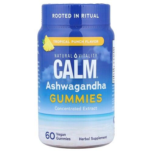 Natural Vitality Calm Ashwagandha Gummies Tropical Punch 60 Vegan Gummies