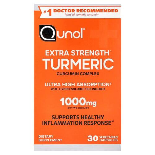 Qunol Turmeric Curcumin Complex 30 Vegetarian Capsules 500 Mg Per Capsule product image