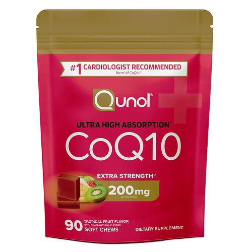 Qunol Coq10 Tropical Fruit 90 Soft Chews 100 Mg Per Soft Chew product image