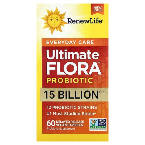 Renew Life Ultimate Flora Everyday Care Probiotic 60 Delayed Release Vegan Capsules