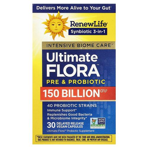 Renew Life Ultimate Flora Pre Probiotic 30 Delayed Release Vegan Capsules