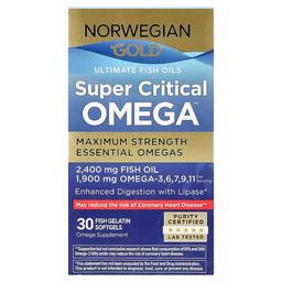 Renew Life Norwegian Gold Super Critical Omega Maximum Strength 30 Fish Gelatin Softgels