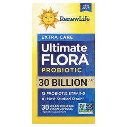 Renew Life Extra Care Ultimate Flora Probiotic 30 Billion Cfu 30 Delayed Release Vegan Capsules