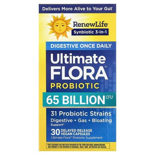 Renew Life Ultimate Flora Digestive Once Daily Probiotic 30 Delayed Release Vegan Capsules