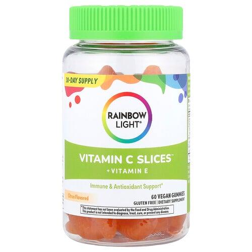 Rainbow Light Vitamin C Slices Vitamin E Citrus 60 Vegan Gummies product image