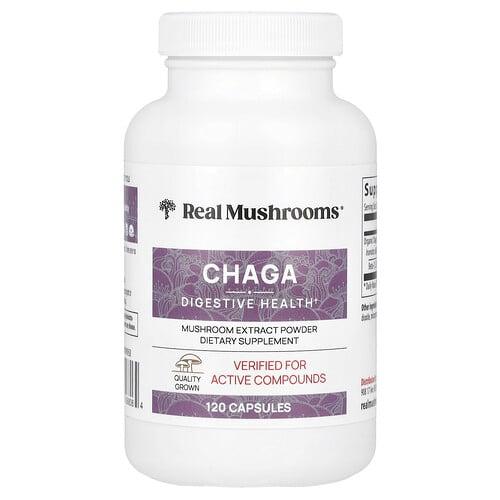 Real Mushrooms Chaga Mushroom Extract Powder 120 Capsules
