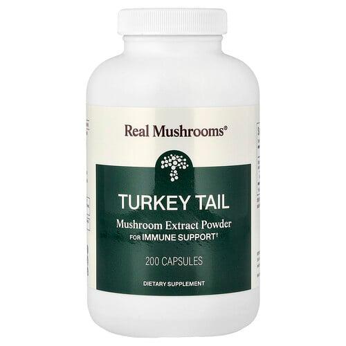 Real Mushrooms Turkey Tail Mushroom Extract Powder 200 Capsules