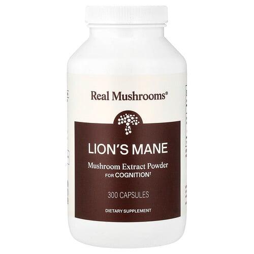 Real Mushrooms Lion S Mane Mushroom Extract Powder 300 Capsules 500 Mg Per Capsule