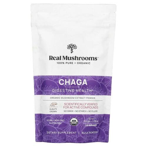 Real Mushrooms Chaga Organic Mushroom Extract Powder 5 29 Oz 150 Gm