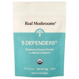 Real Mushrooms 5 Defenders Organic Mushroom Extract Powder 1 59 Oz 45 G