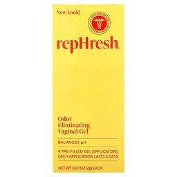 Rephresh Odor Eliminating Vaginal Gel 4 Pre Filled Gel Applicators 0 07 Oz 2 G Each