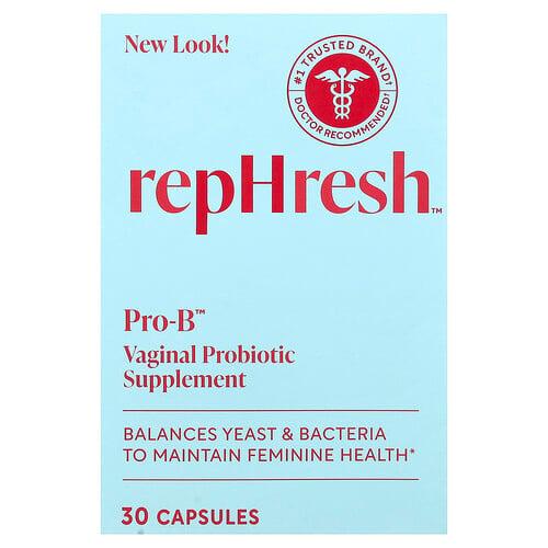 Rephresh Pro B Vaginal Probiotic Supplement 5 Billion Cfu 30 Capsules