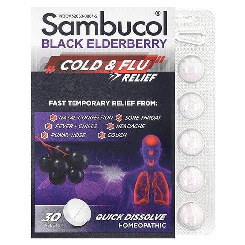 Sambucol Black Elderberry Cold Flu Relief 30 Tablets