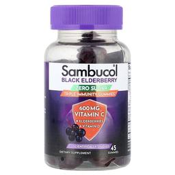 Sambucol Black Elderberry Zero Sugar Triple Immunity Gummies 45 Gummies