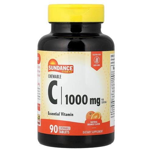 Sundance Vitamins Chewable C Natural Orange 90 Chewable Tablets 500 Mg Per Tablet