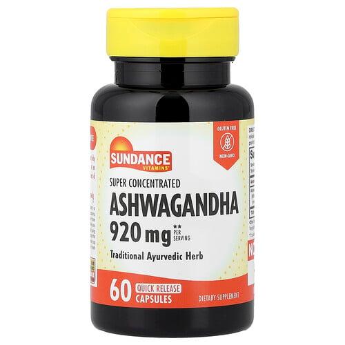 Sundance Vitamins Super Concentrated Ashwagandha 60 Quick Release Capsules 460 Mg Per Capsule