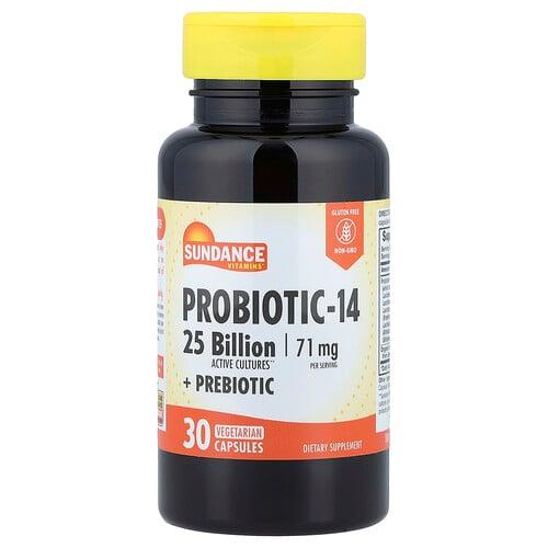 Sundance Vitamins Probiotic 14 Prebiotic 30 Vegetarian Capsules