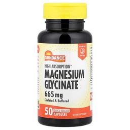 Sundance Vitamins High Absorption Magnesium Glycinate 665 Mg 50 Quick Release Capsules