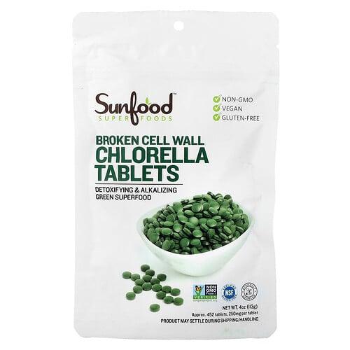 선푸드 Sunfood, 손상된 세포벽 클로렐라 정제, 452정, 113g(4oz) product image
