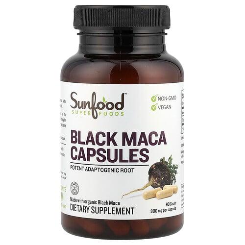 Sunfood Black Maca 800 Mg 90 Capsules