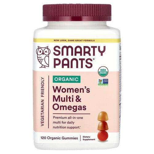 Smartypants Organic Women S Multi Omegas Raspberries Lemon Lime And Grape 120 Organic Gummies