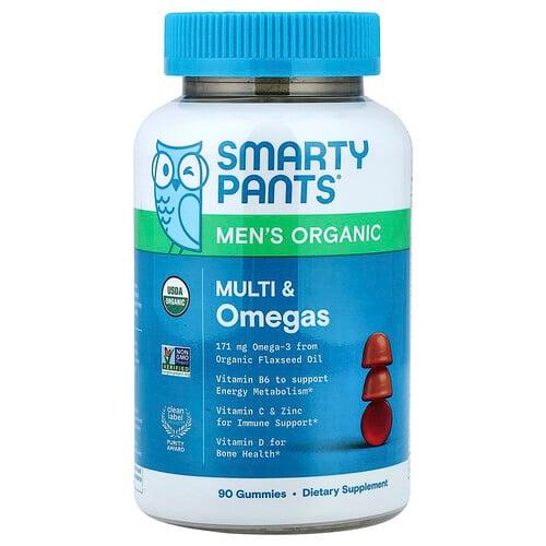 Smartypants Men S Organic Multi Omegas Gummies Raspberry Orange And Cherry 90 Gummies