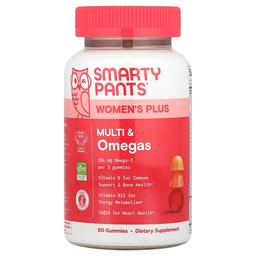 Smartypants Women S Plus Multi Omegas Gummies Strawberry Orange And Lemon Creme 90 Gummies