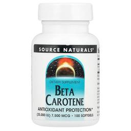 Source Naturals Beta Carotene 7 500 Mcg 25 000 Iu 100 Softgels