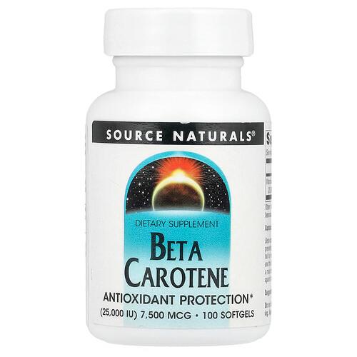 Source Naturals Beta Carotene 7 500 Mcg 25 000 Iu 100 Softgels