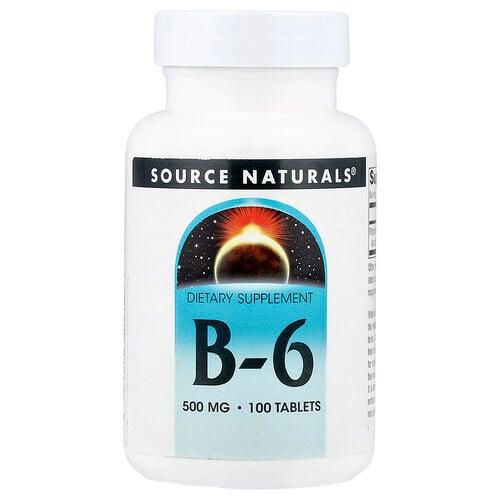 Source Naturals B 6 500 Mg 100 Tablets